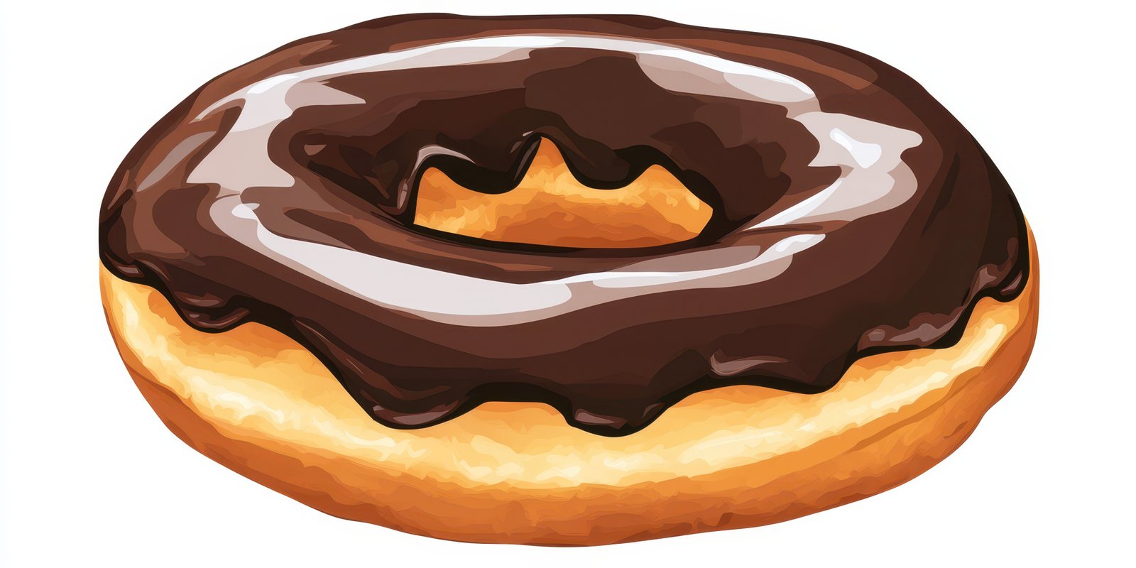 Chocolate glazed donut with a soft and fluffy texture, ideal for dessert or breakfast options